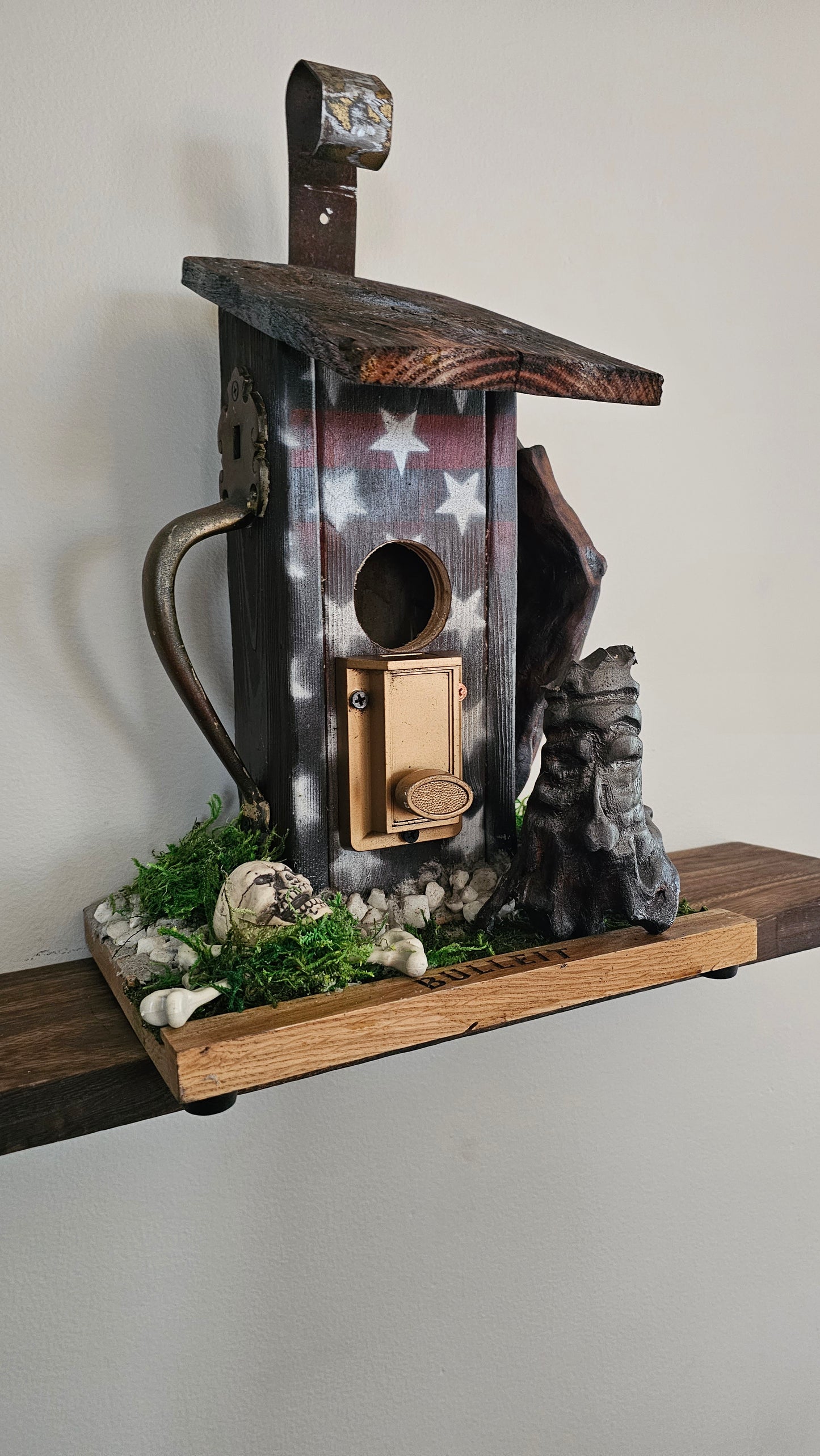 Birdhouse Rustic Handmade RW&B Bulleit deadbolt #304