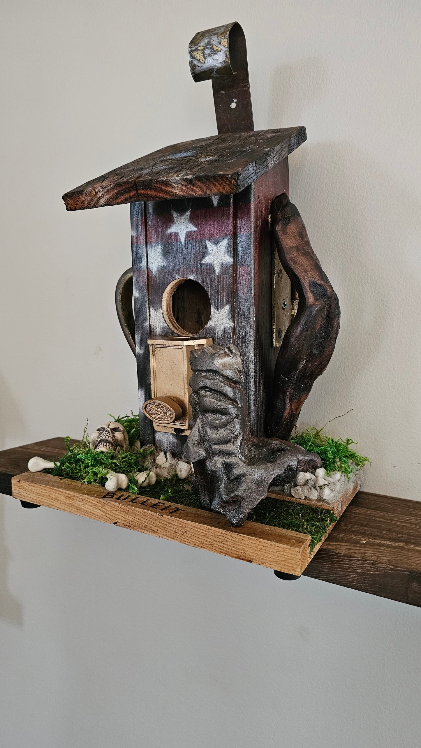 Birdhouse Rustic Handmade RW&B Bulleit deadbolt  #304