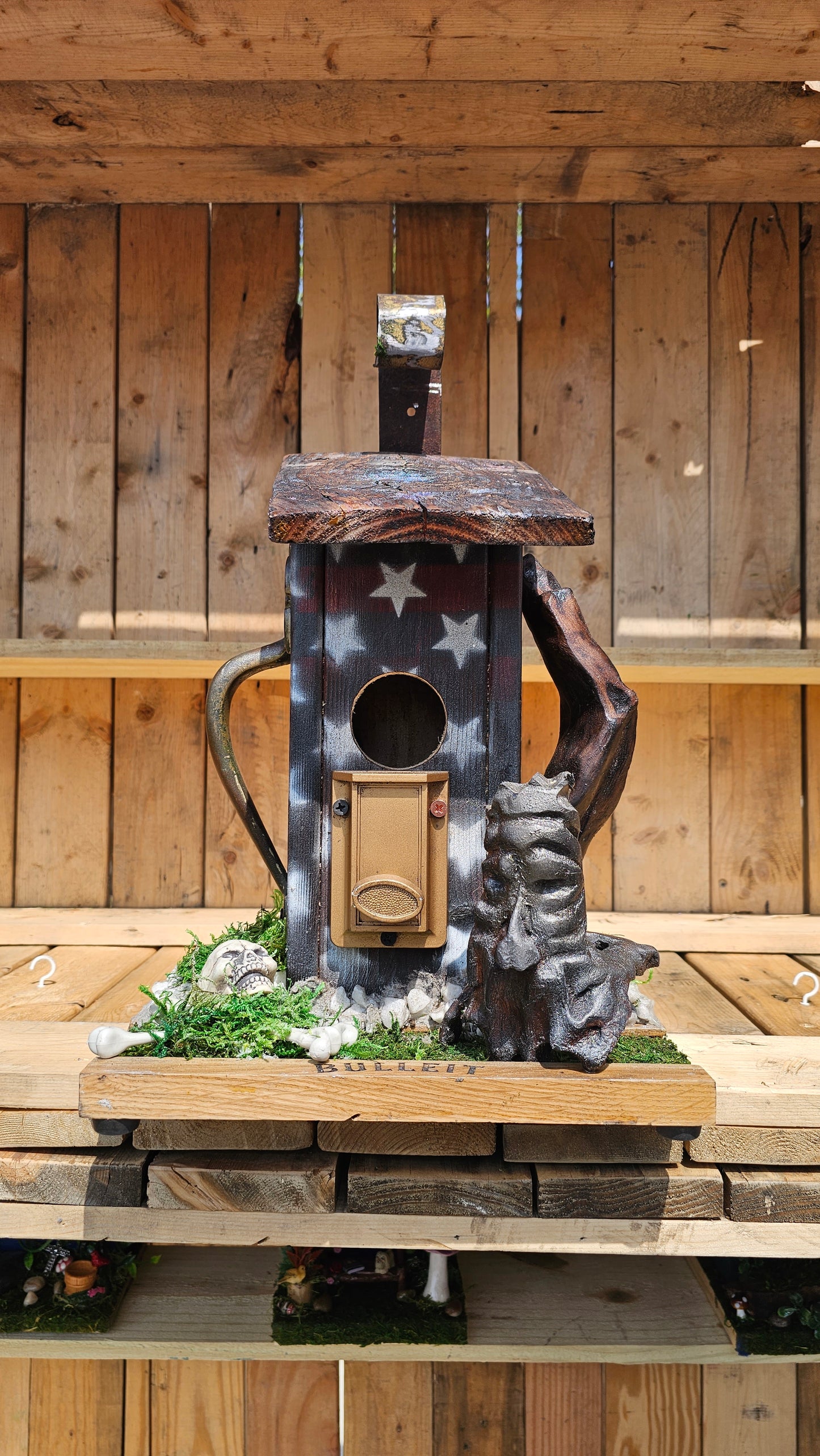 Birdhouse Rustic Handmade RW&B Bulleit deadbolt  #304