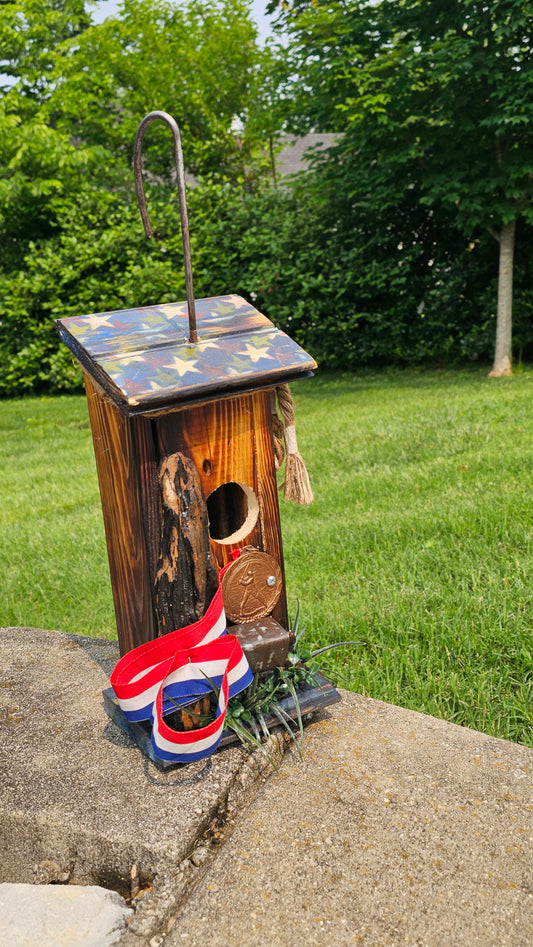 Rustic Handmade Birdhouse Baseball